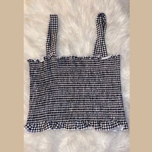 Me to We Black and White Crop Tank Top